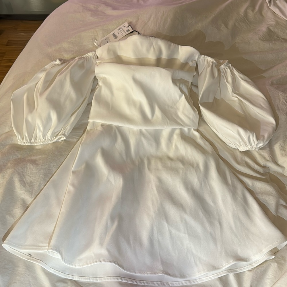 ZARA white off shoulder dress Size S BNWT